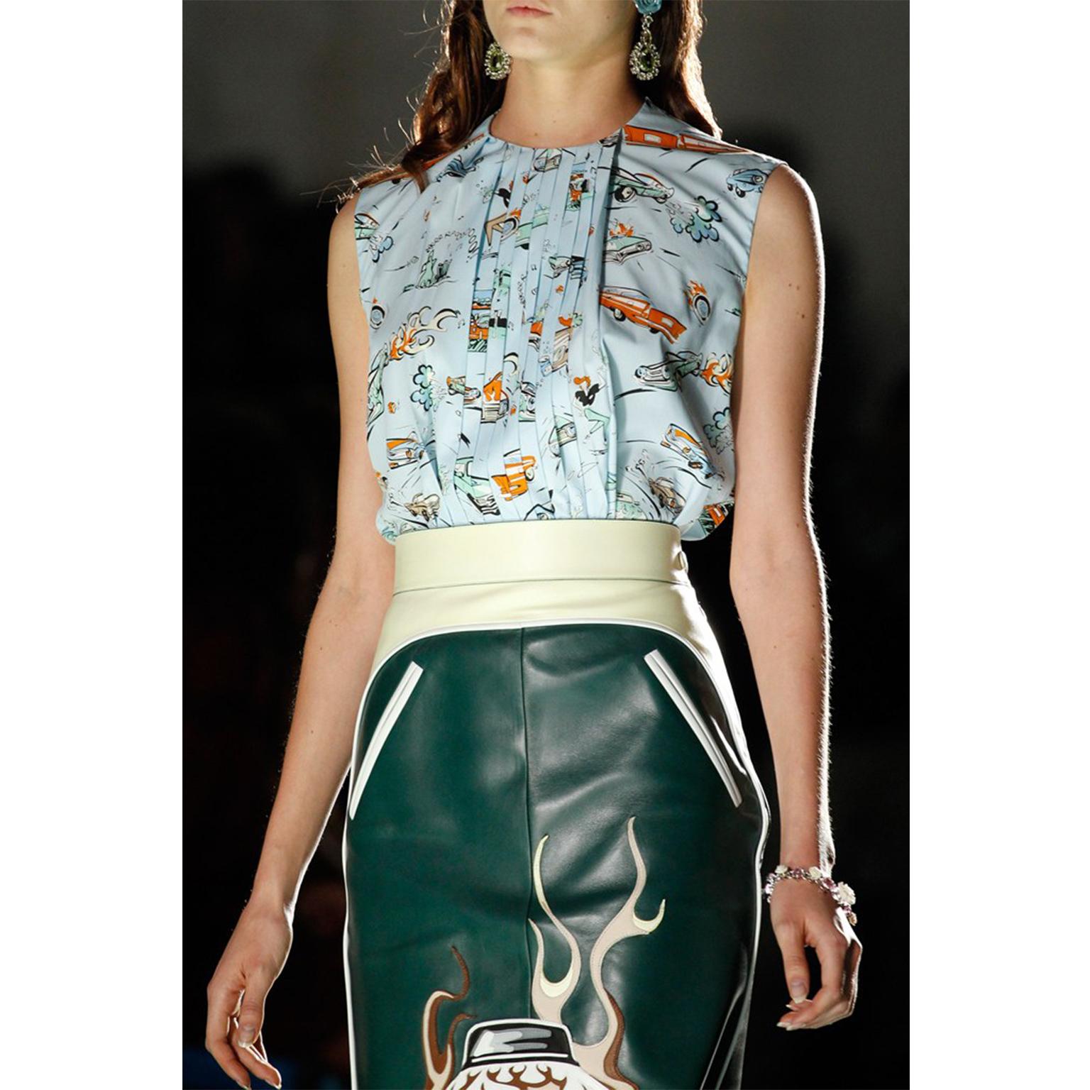 Prada Cadillac Print Top Shirt ss 2012 2