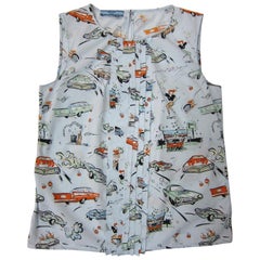 Prada Cadillac Print Top Shirt ss 2012