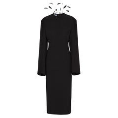 Prada Cady Feather Embellished Midi Dress IT 42