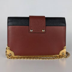 Prada Cahier Astrology Moon Star Brown Leather Crossbody Bag