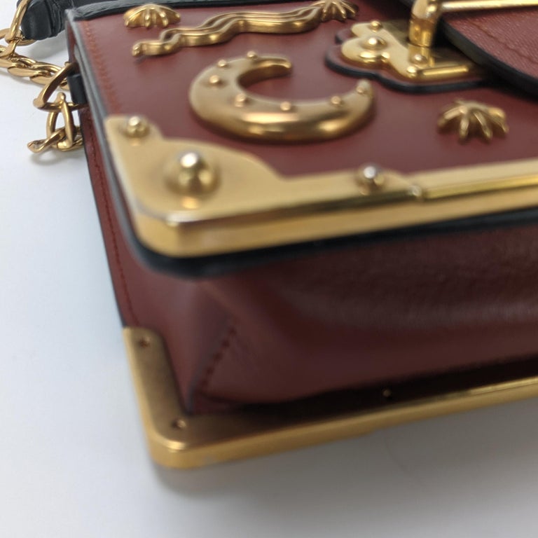 Prada Cahier Astrology Moon Star Brown Leather Crossbody Bag For Sale ...
