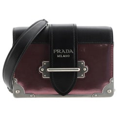 Prada Cahier Chain Crossbody Bag Patent and Saffiano Leather Small