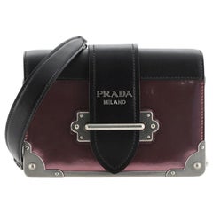 Prada Cahier Chain Crossbody Bag Patent and Saffiano Leather Small