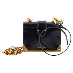 Prada Cahier Chain Crossbody Bag Spazzolato Leather Micro