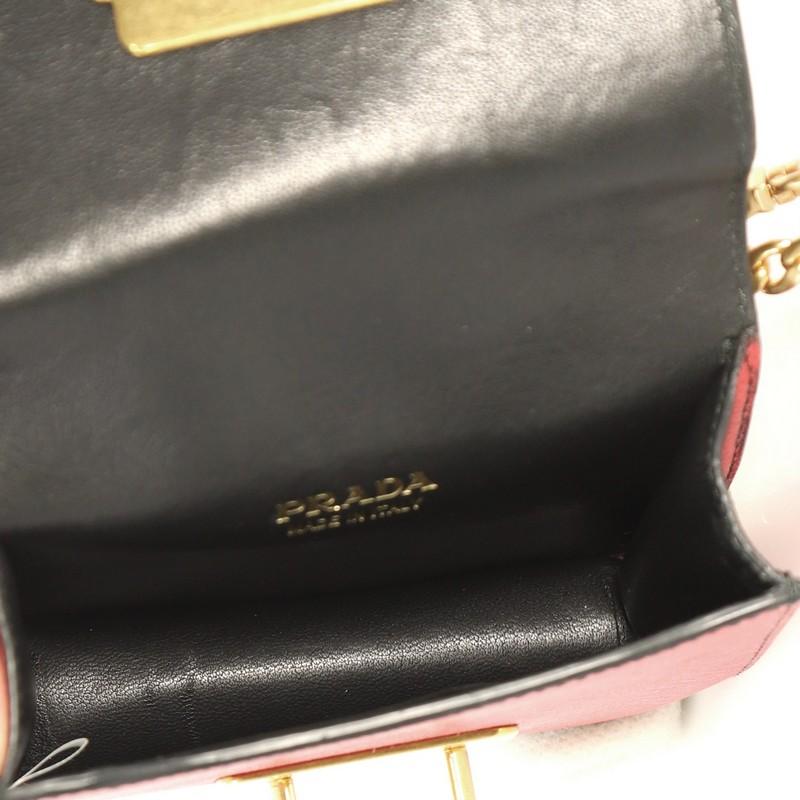 Brown Prada Cahier Crossbody Bag Embellished Leather Micro