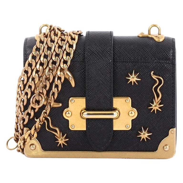 Prada Cahier Crossbody Bag Embellished Leather Micro at 1stDibs