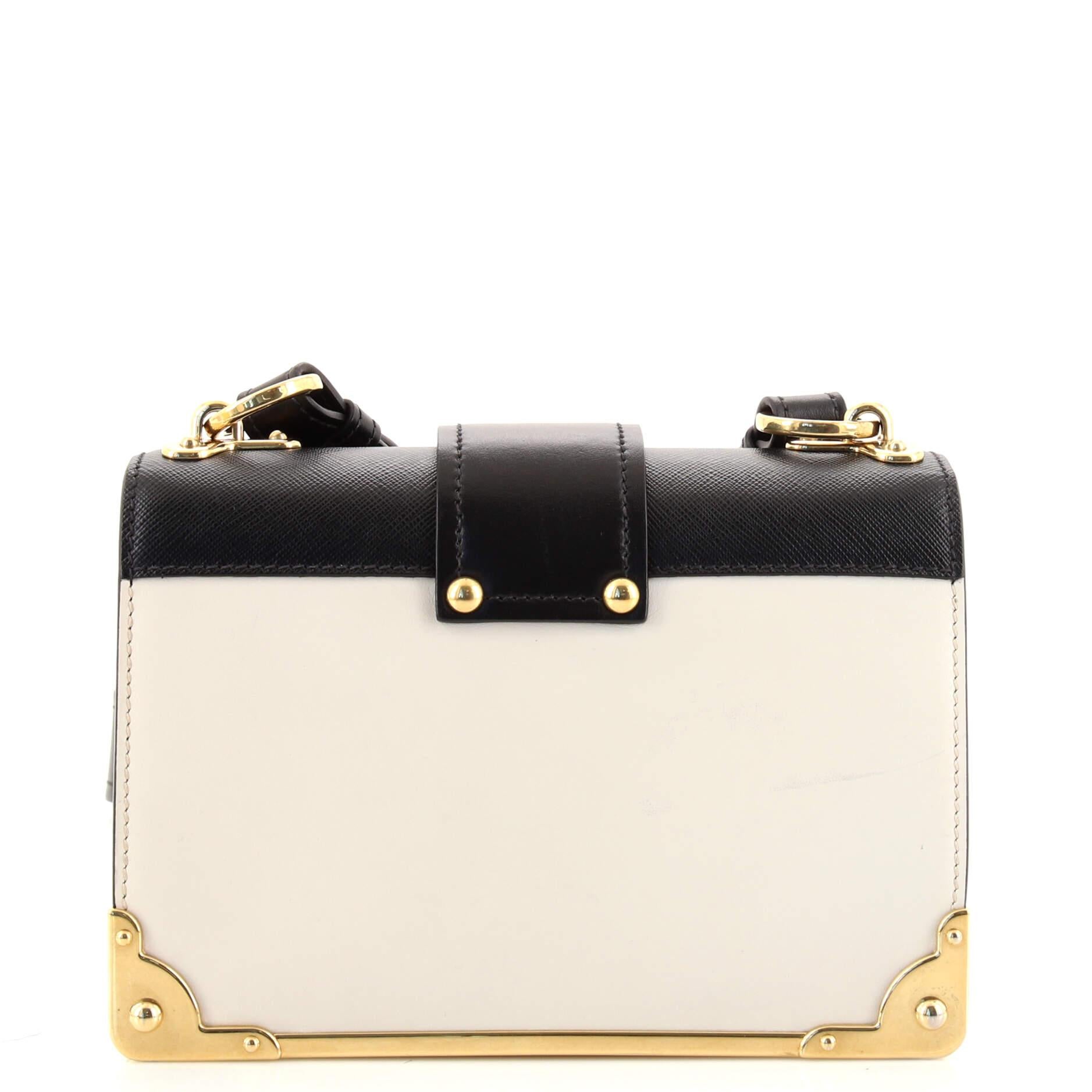 Prada Cahier Crossbody Bag Embellished Leather Small In Good Condition In NY, NY
