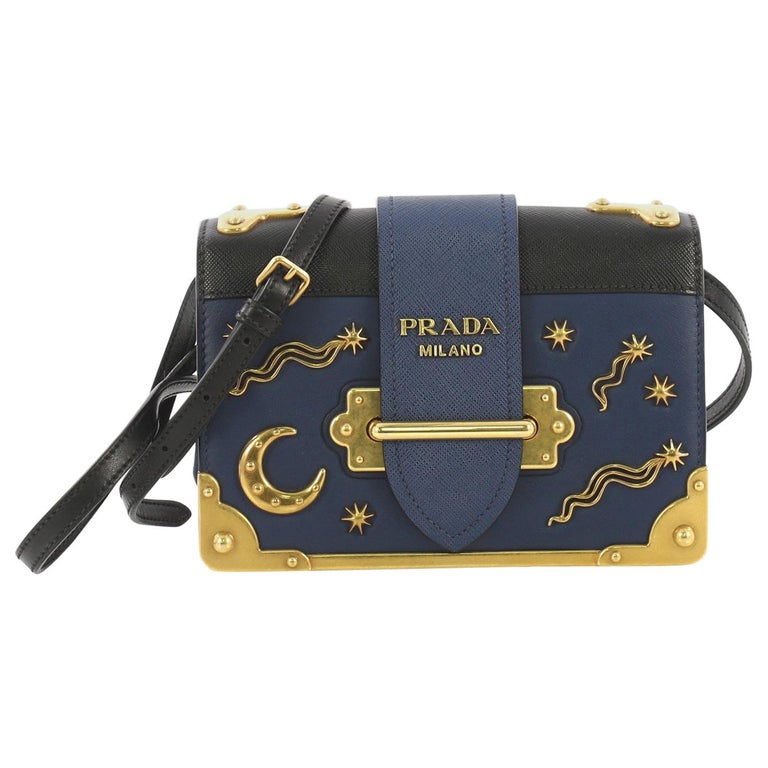 Prada Cahier Crossbody Bag Embellished Leather Small at 1stDibs