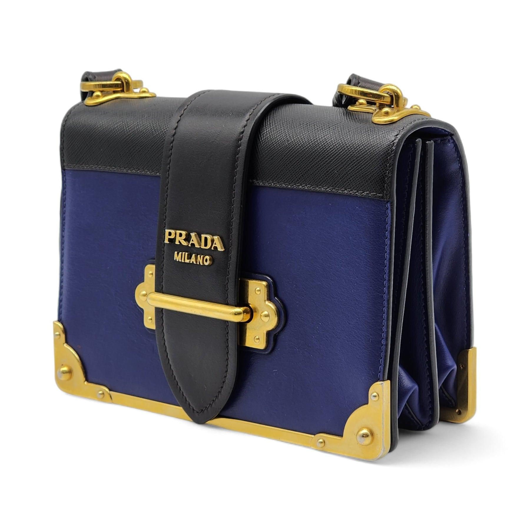 Black Prada Cahier Crossbody Bag in Blue