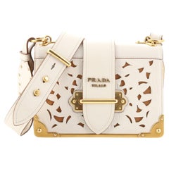 Prada Cahier Crossbody Bag Laser Cut Calfskin Small