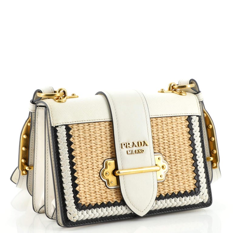 Cahier leather crossbody bag Prada White in Leather - 31064577