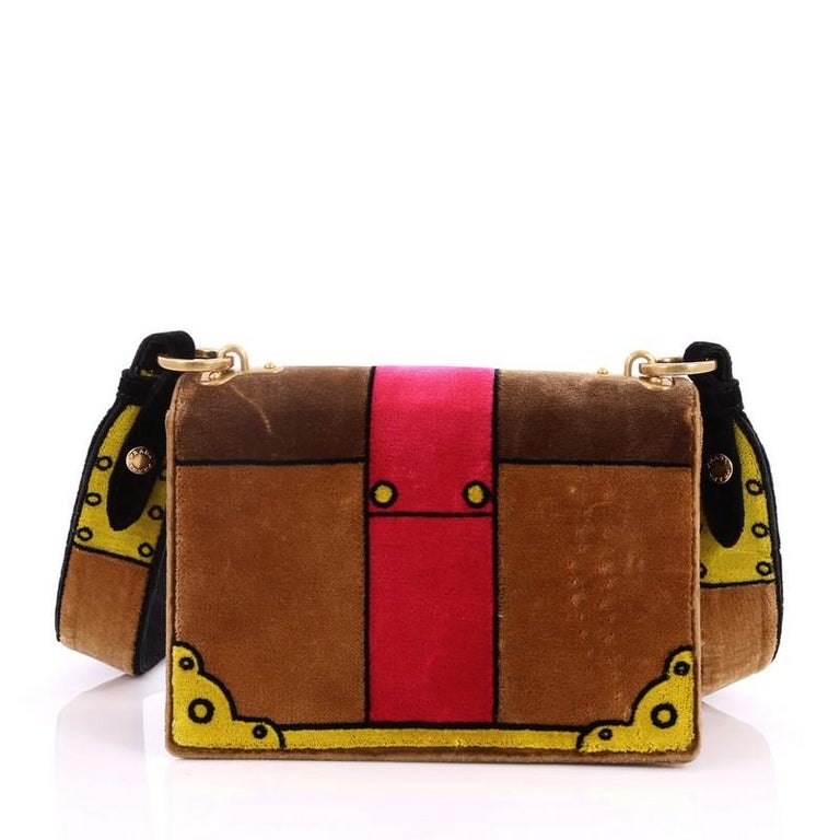 Prada Cahier Crossbody Bag Printed Velvet Small at 1stDibs