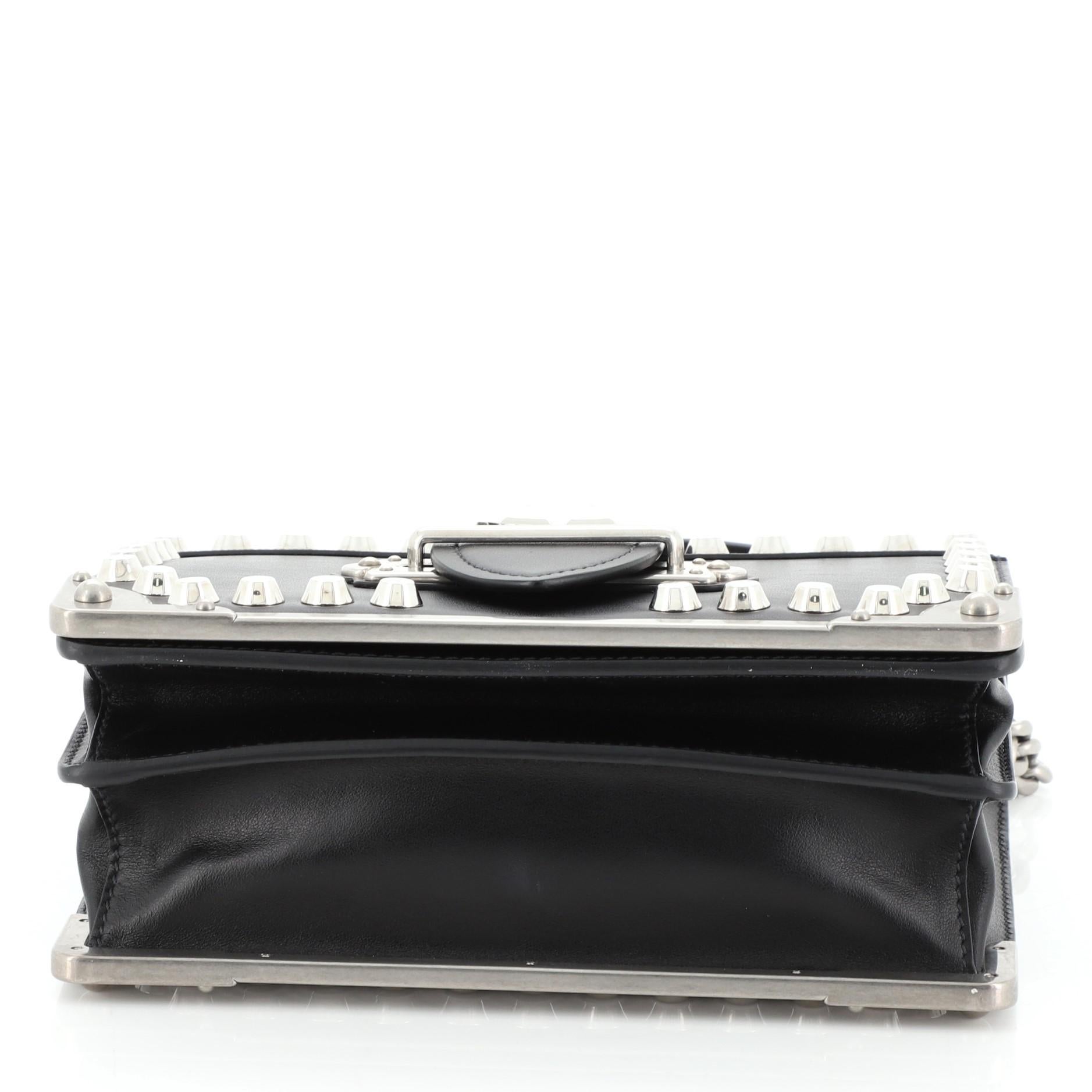 Women's or Men's Prada Cahier Crossbody Bag Studded City Calf with Saffiano Leather Small