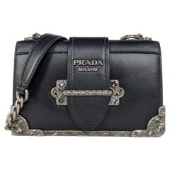 Prada - Cahier Crystal - Petit sac en cuir - Noir