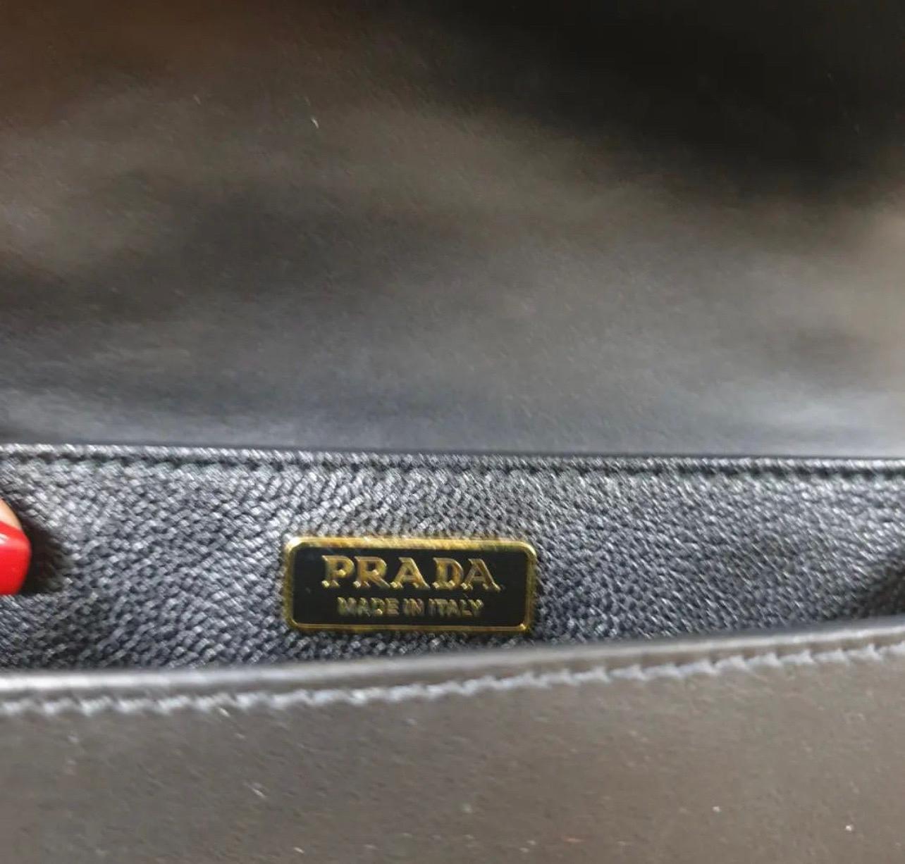 Prada Cahier Leather Bag For Sale 3