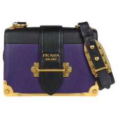 Prada Cahier Medium Purple Leather Cross Body Bag