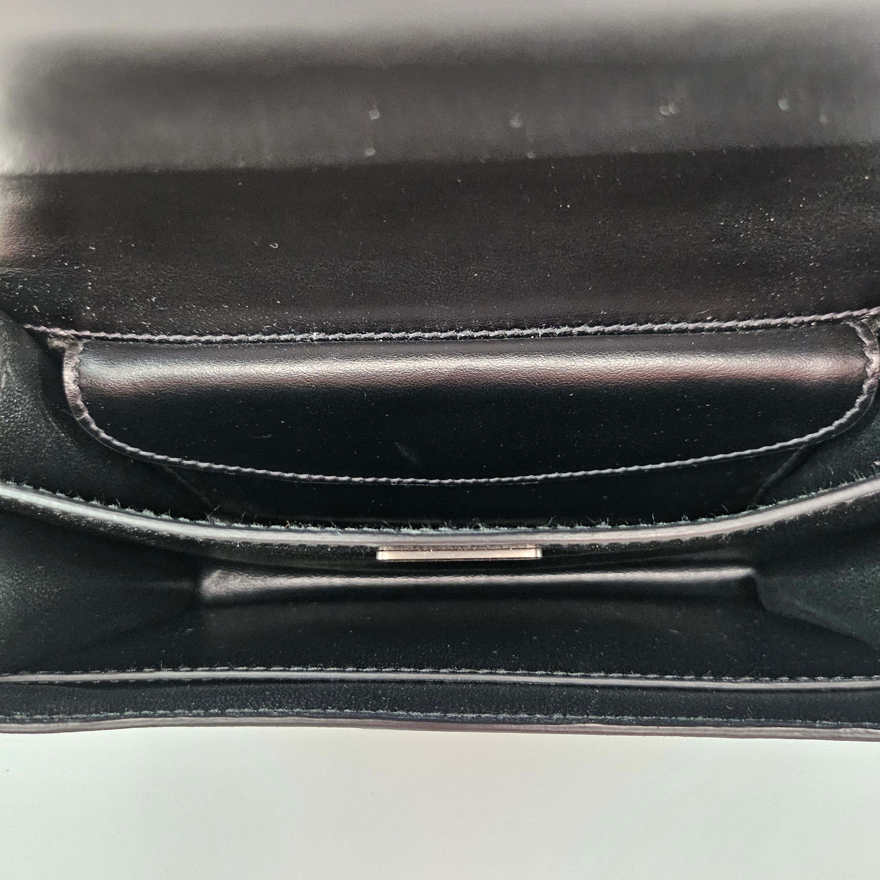 Prada Cahier Medium So Black Hardware Leather Crossbody Bag In Excellent Condition For Sale In Denver, CO