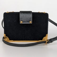 Prada Cahier Moon And Stars Celestial Astrology Black Velvet Crossbody Bag