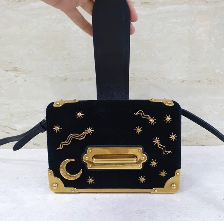 PRADA Velvet Cahier Astrology Bag Black 895799