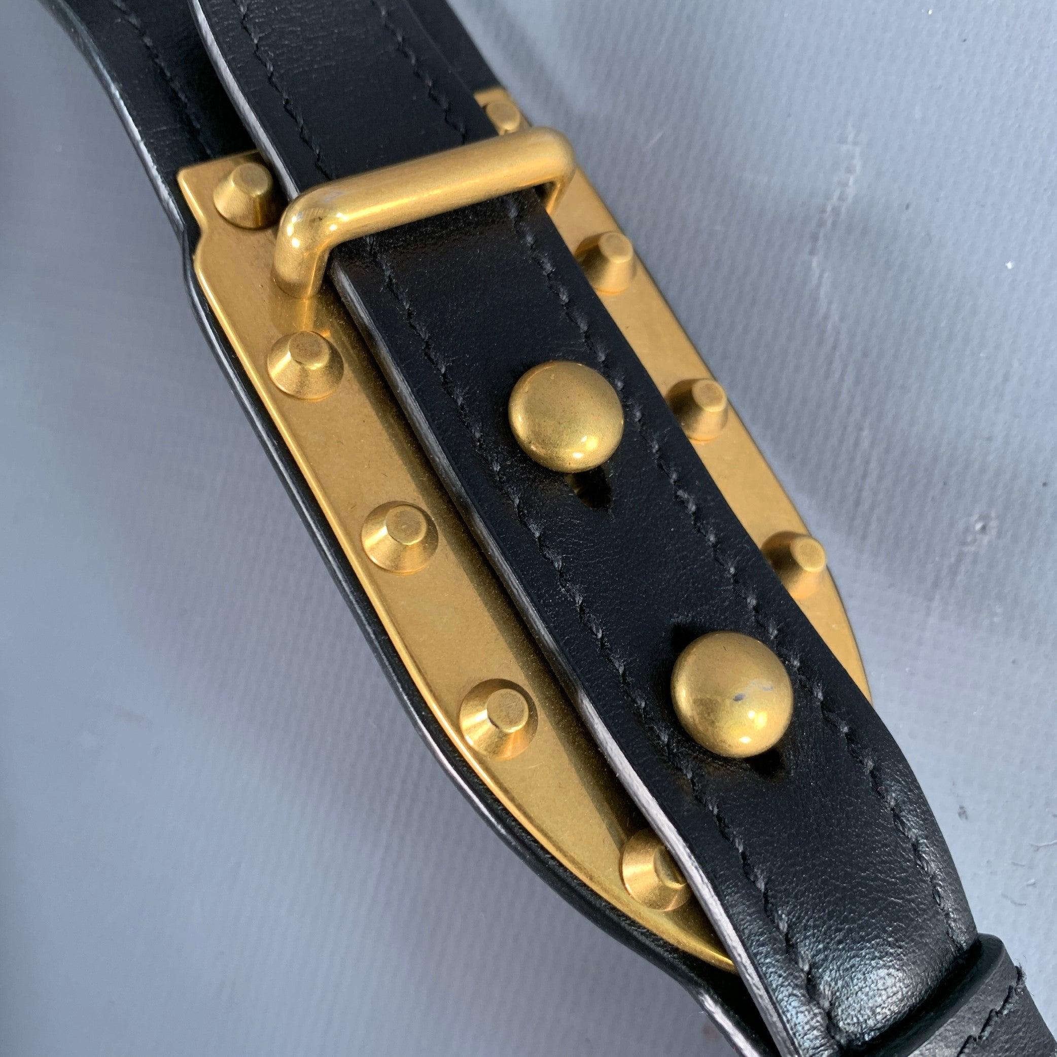 PRADA Cahier Pink Black Gold Leather Cross Body Mini Handbag For Sale 2