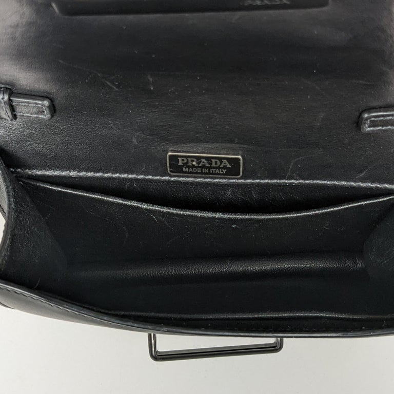 Prada Cahier Studded Small Black Leather Crossbody Bag at 1stDibs