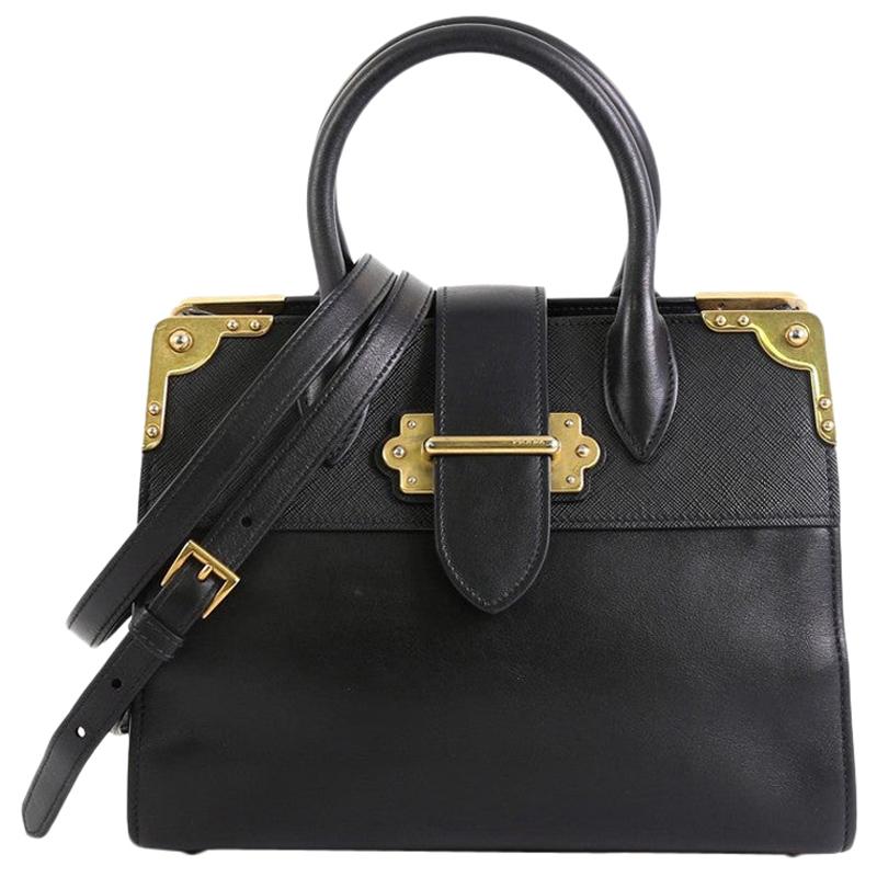 Prada Cahier Tote City Calf and Saffiano Leather Large