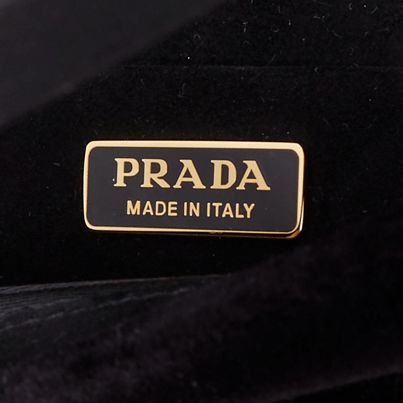 PRADA Cahier velvet tromp loeil print crossbody box bag For Sale 6