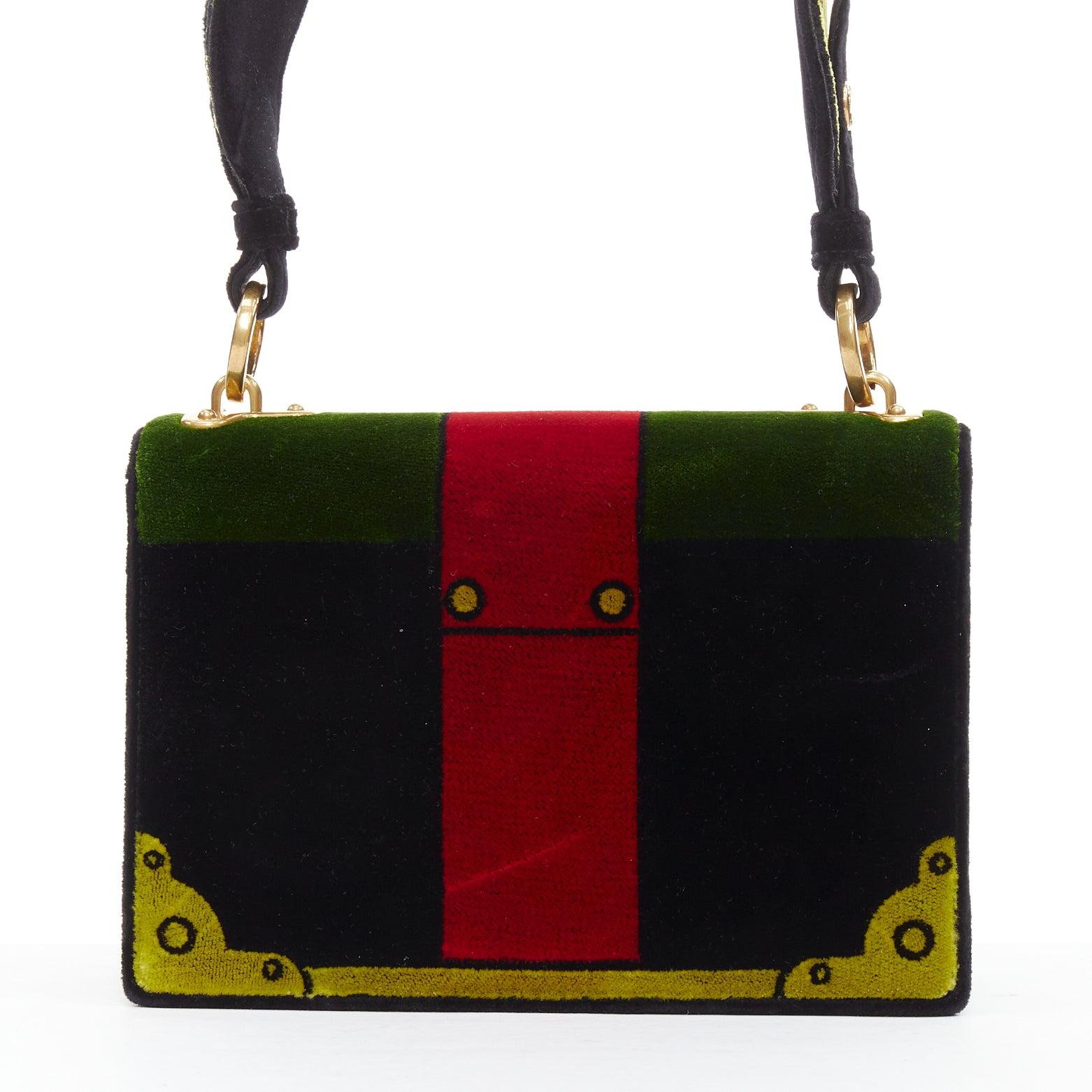 Women's PRADA Cahier velvet tromp loeil print crossbody box bag For Sale