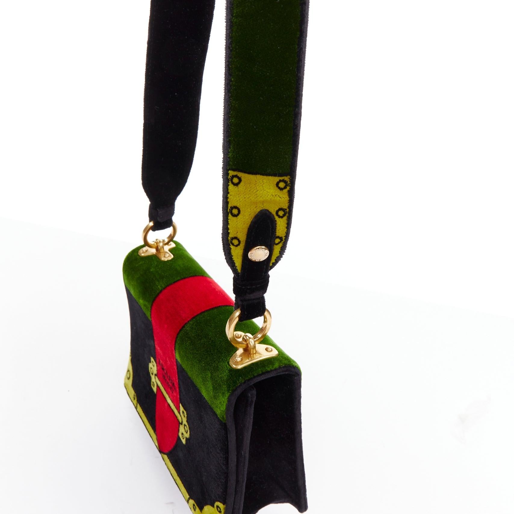 PRADA Cahier velvet tromp loeil print crossbody box bag For Sale 3