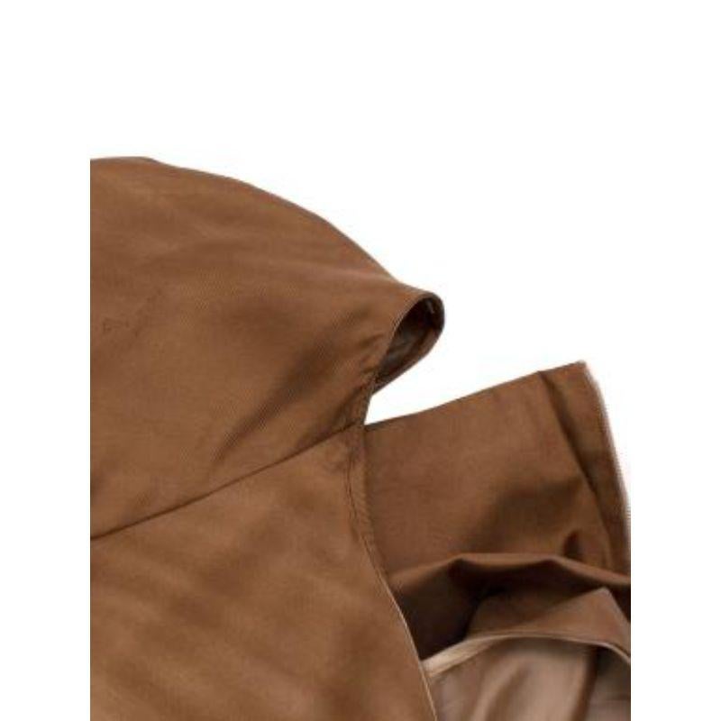 Prada camel & beige silk twill shift dress For Sale 4