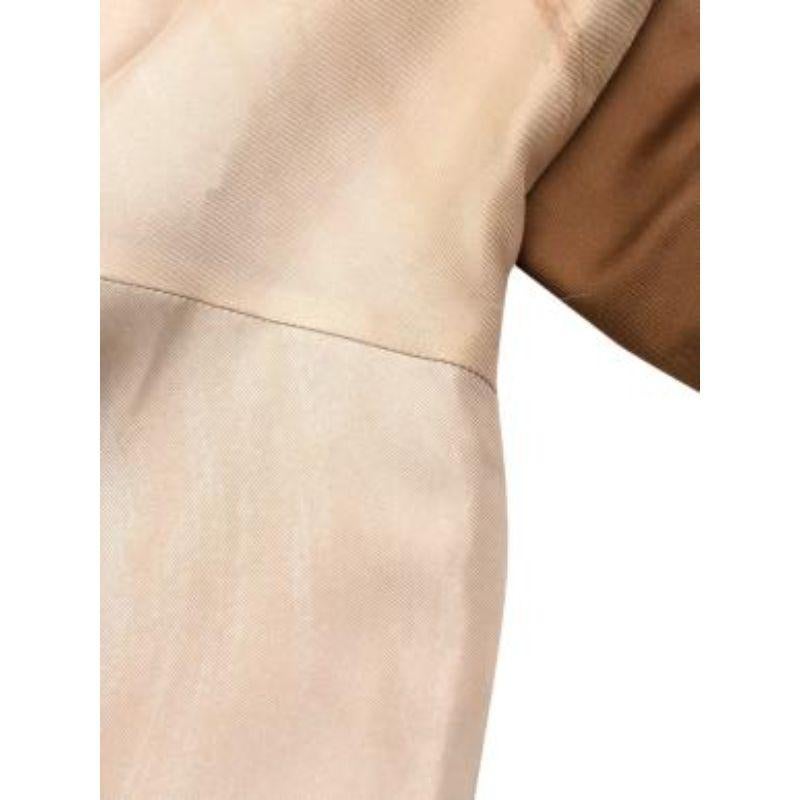 Prada camel & beige silk twill shift dress In Good Condition For Sale In London, GB
