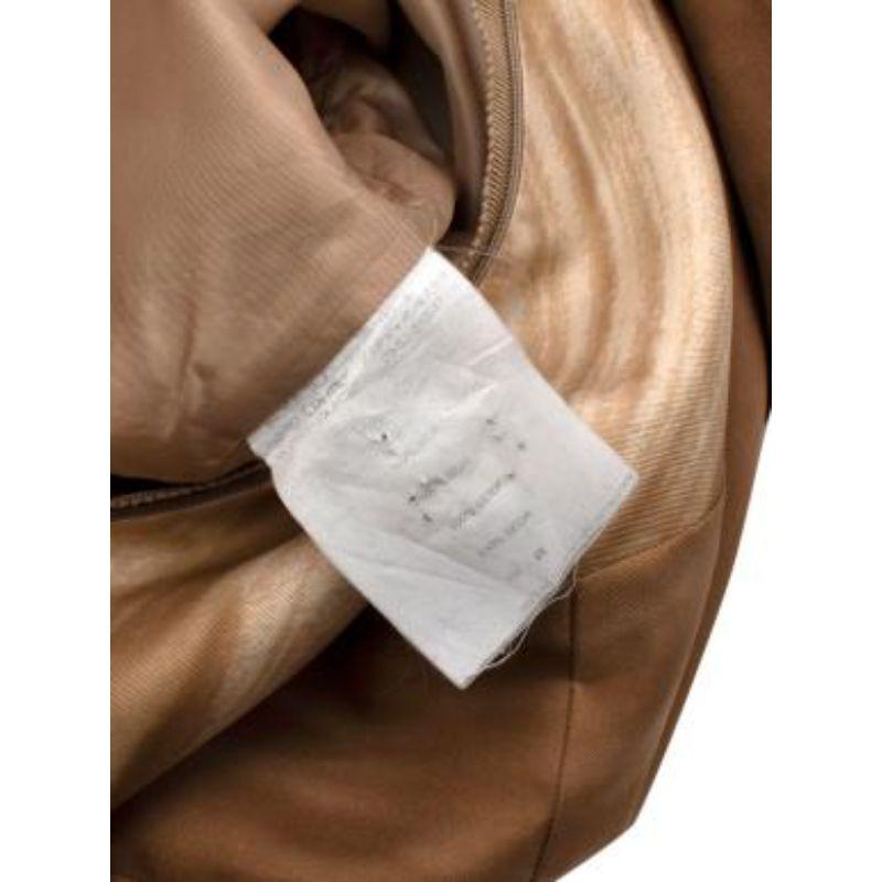 Prada camel & beige silk twill shift dress For Sale 1