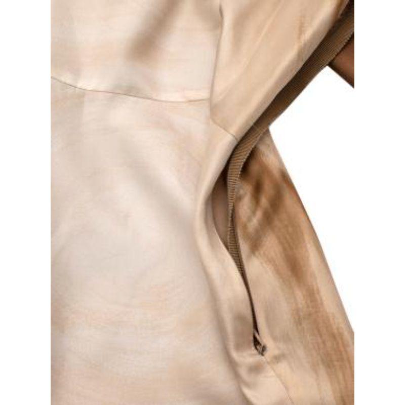 Prada camel & beige silk twill shift dress For Sale 3