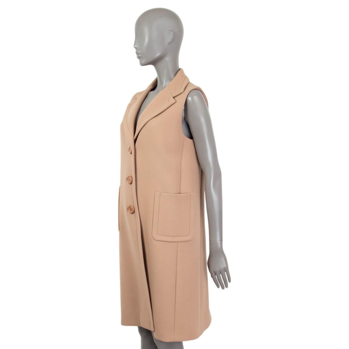 Veste manteau Prada en laine marron camel, 44 L Excellent état - En vente à Zürich, CH