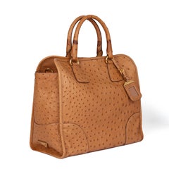 Prada Camel Double Handle Tote Bag