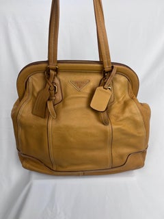 PRADA Camel Leather High Doctor's Bag