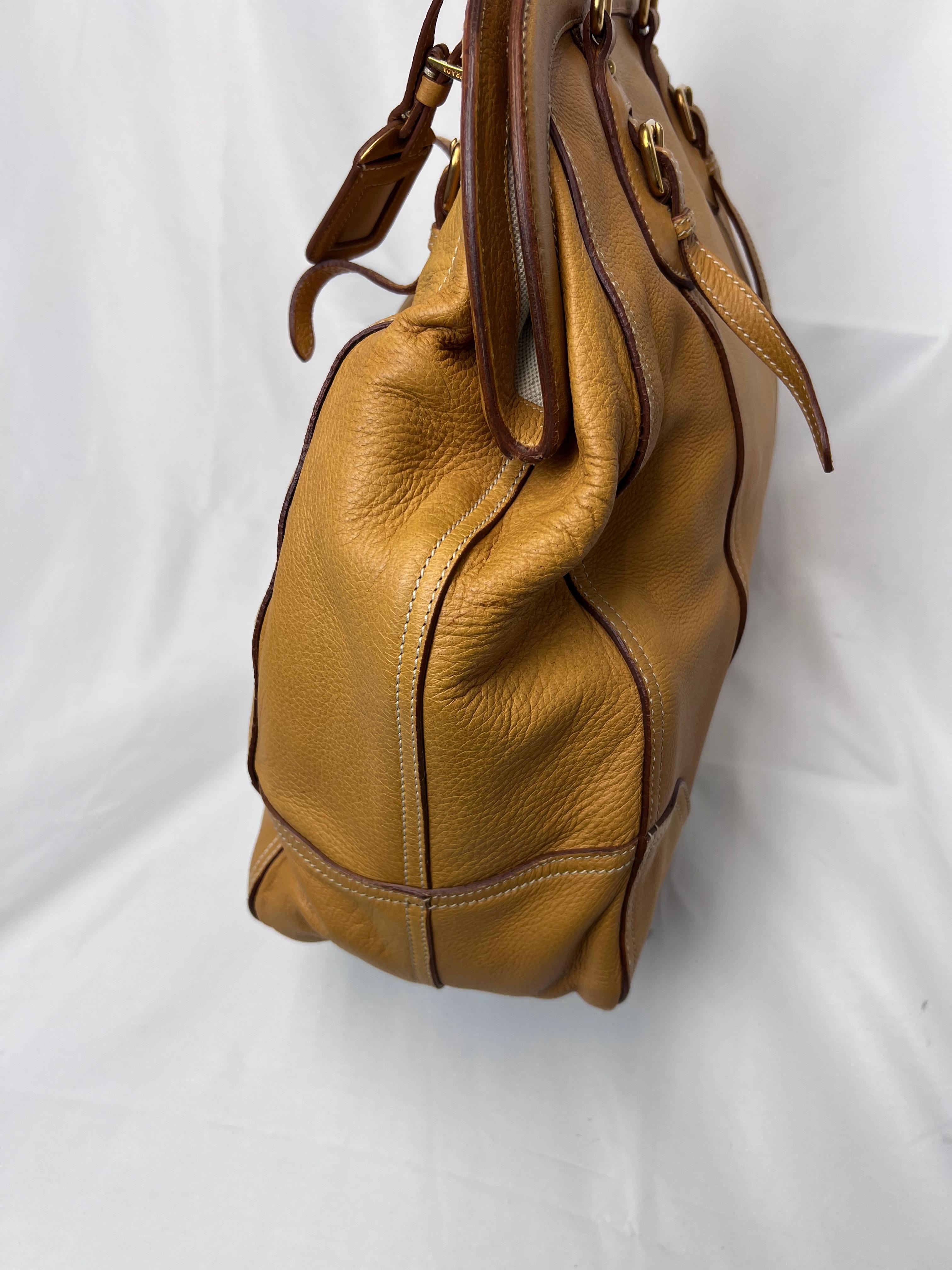 Women's or Men's PRADA Camel Leather High Doctor's Bag For Sale