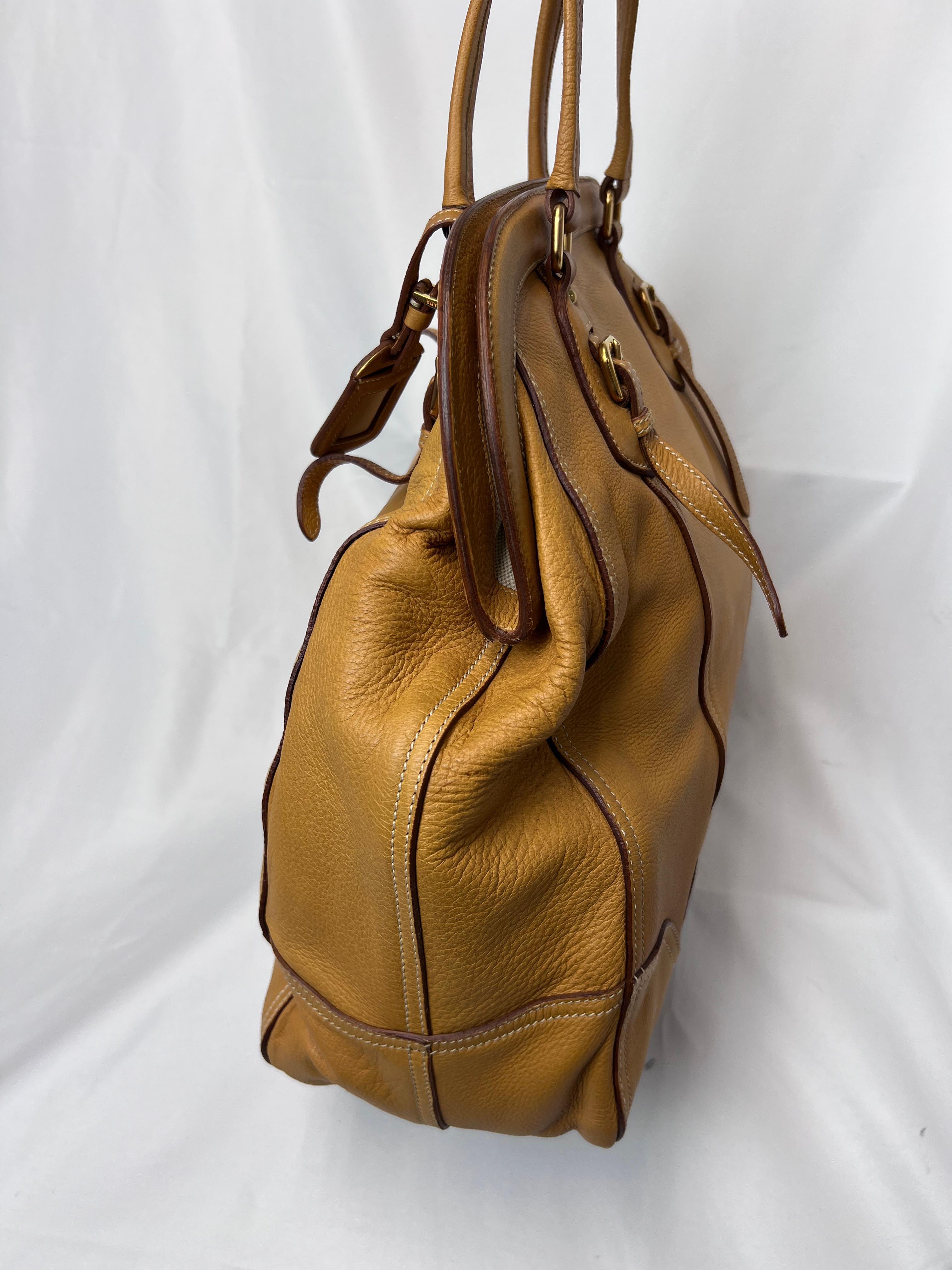 PRADA Camel Leather High Doctor's Bag For Sale 1