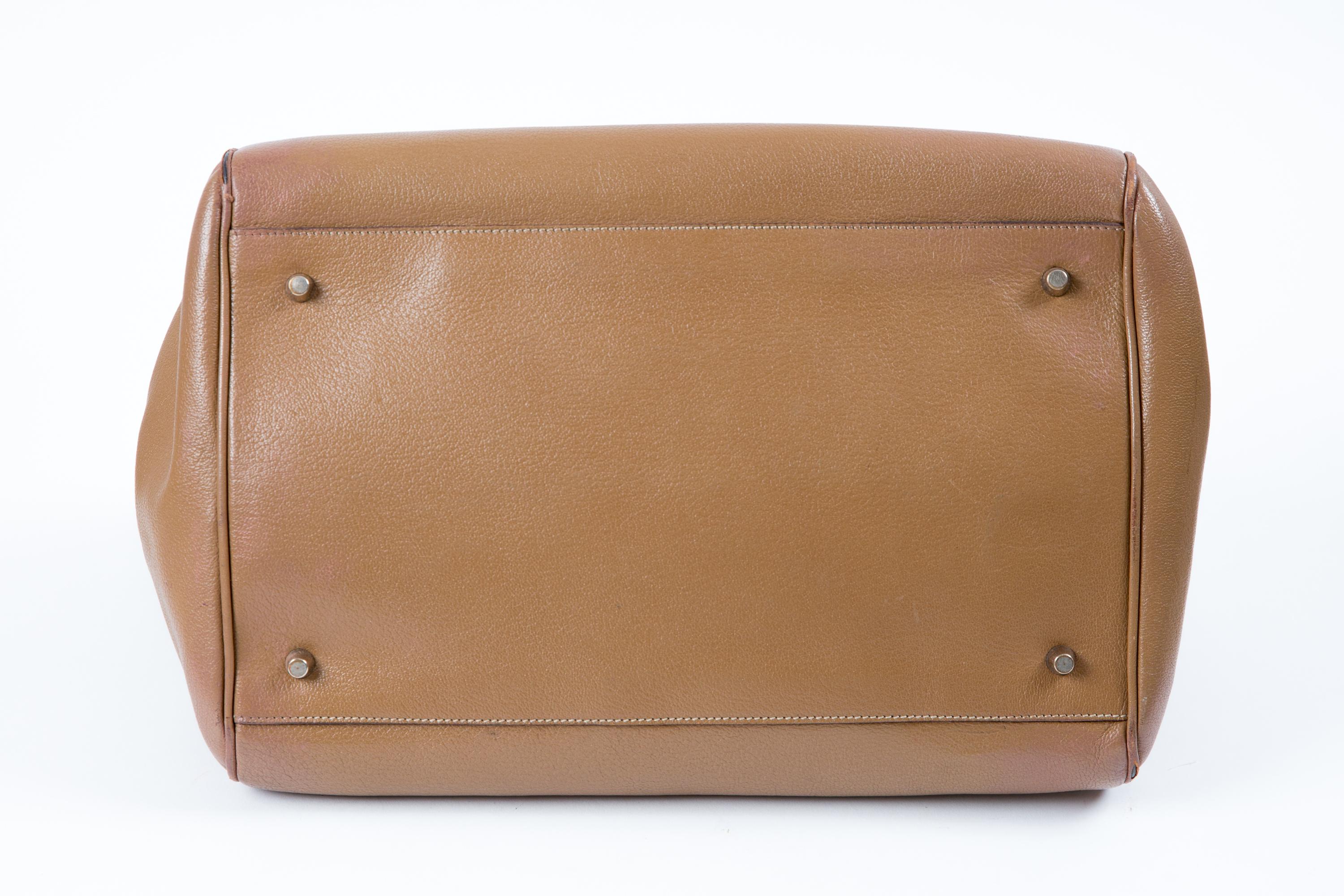 Prada Camel Madras “Cerniera” Doctor Bag In Good Condition In Paris, FR