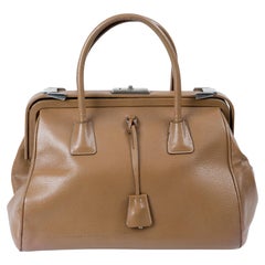 Bolso Doctor Prada Camel Madrás "Cerniera