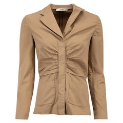 Prada Camel Ruched Detail Blazer Size M