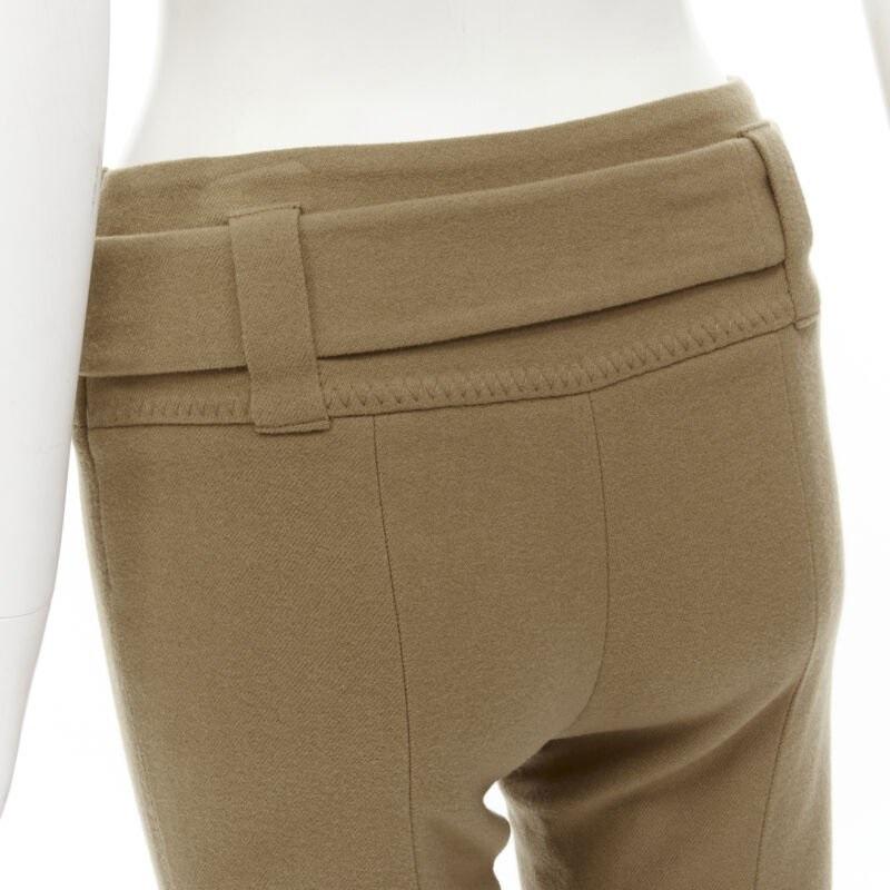 PRADA Kamelbraune Hose aus Wolle mit Schnalle und spitz zulaufendem Gürtel XS im Angebot 3