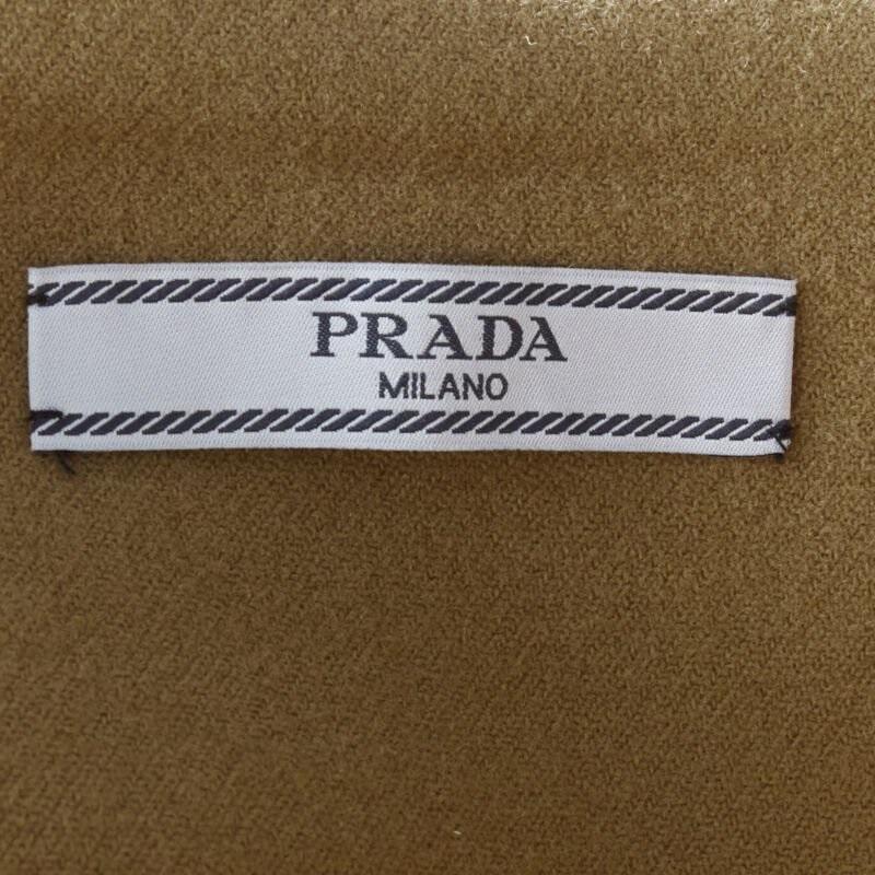 PRADA Kamelbraune Hose aus Wolle mit Schnalle und spitz zulaufendem Gürtel XS im Angebot 4