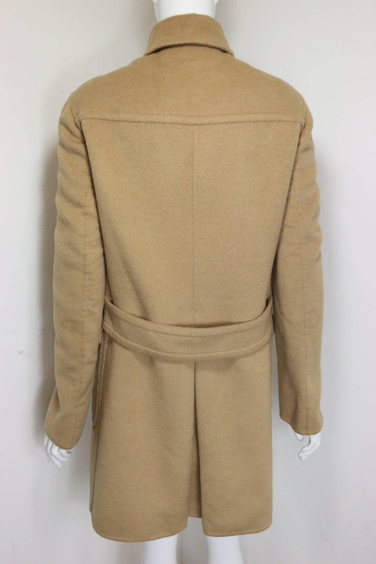 Prada camel coat sales