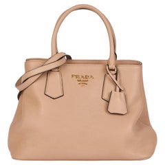 Prada Cameo Beige Calfskin Leather Tote Bag