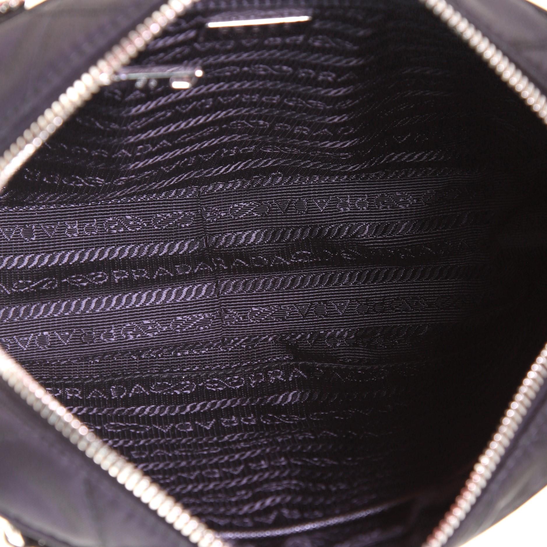 Black Prada Camera Bag Quilted Tessuto Small