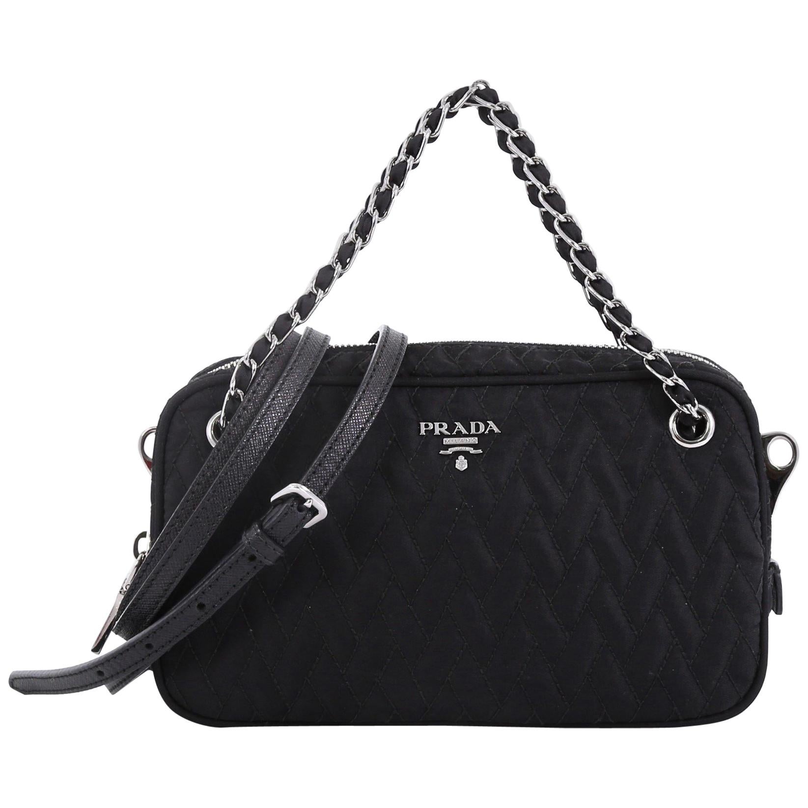 Prada Camera Bag Quilted Tessuto Small at 1stDibs