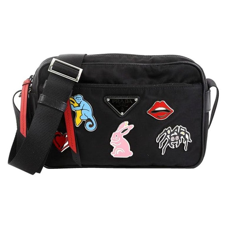 Prada Camera Bag Tessuto with Applique Medium at 1stDibs