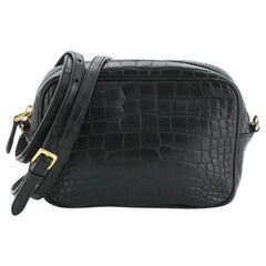 Prada Camera Crossbody Bag Crocodile Embossed Leather Mini