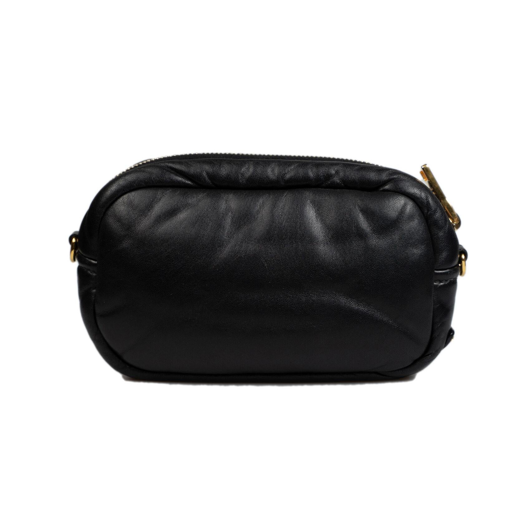 Black Prada Camera Crossbody Mini Bag For Sale